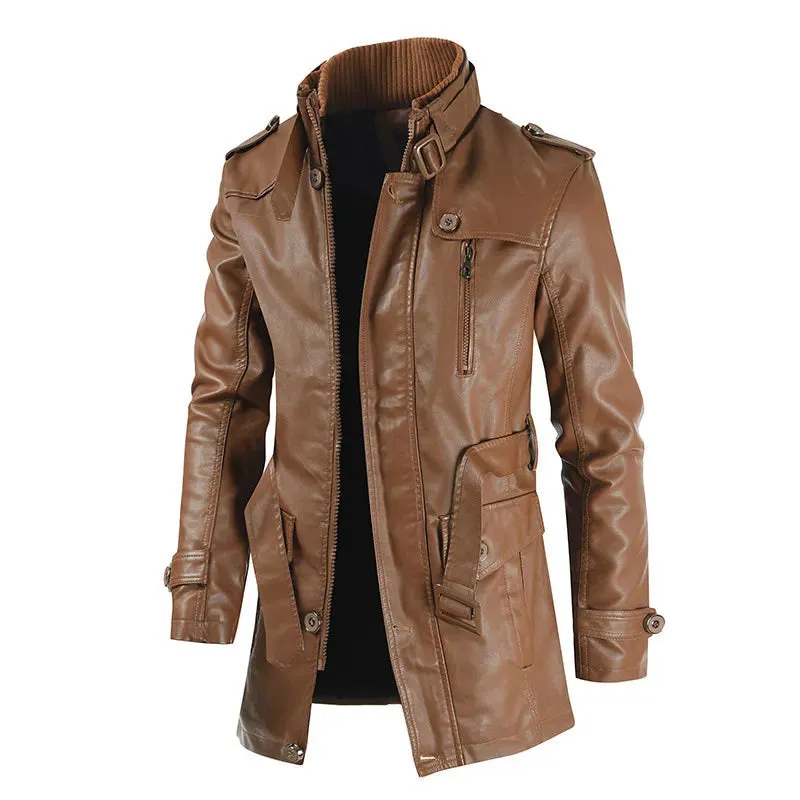 1903 Luxury Thick Fleece PU Leather Jacket