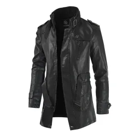 1903 Luxury Thick Fleece PU Leather Jacket
