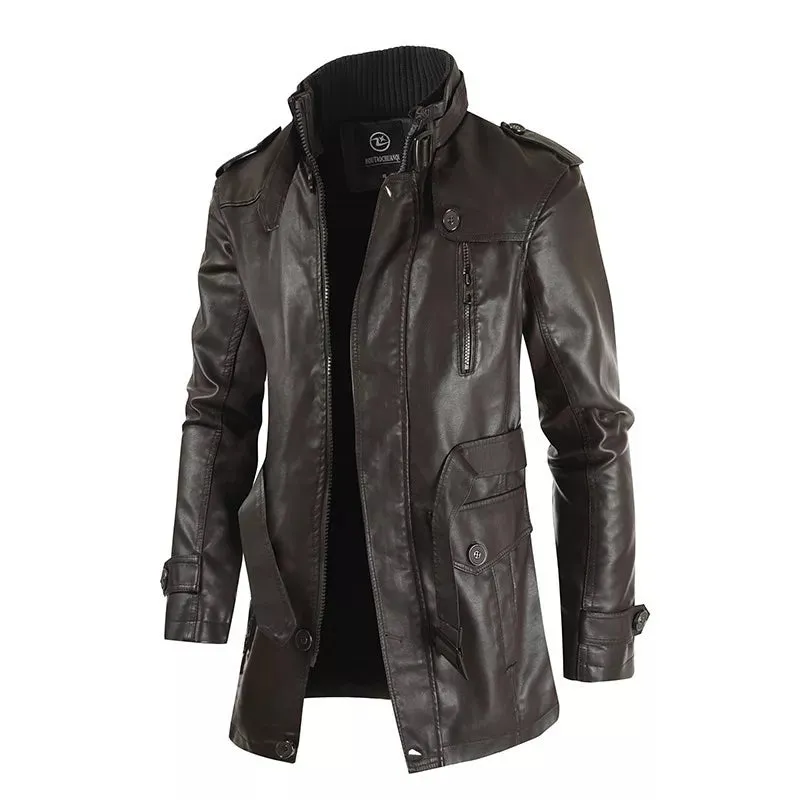 1903 Luxury Thick Fleece PU Leather Jacket