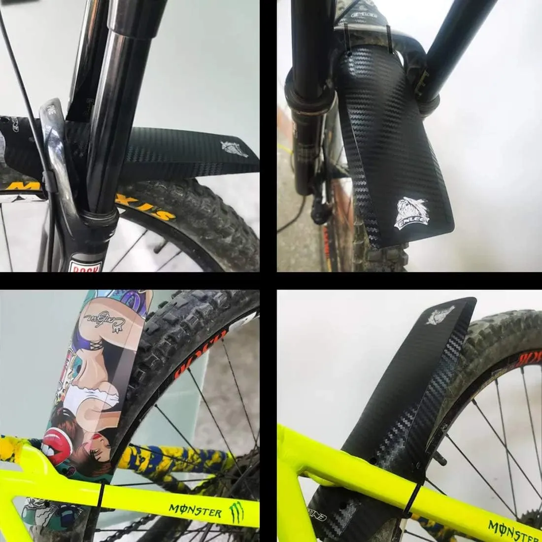 2 Pcs Mountain Bike Fender, MTB Mudguard, Front and Rear Bicycle Fender, Extended Version Fits 26", 27.5", 29", Plus Size and Fat Bike Wheel Sizes