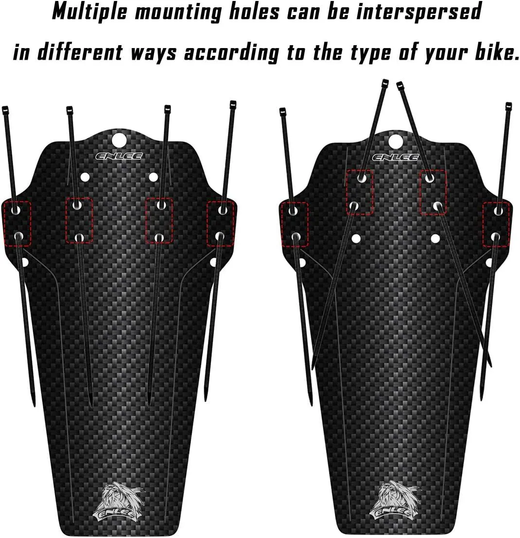 2 Pcs Mountain Bike Fender, MTB Mudguard, Front and Rear Bicycle Fender, Extended Version Fits 26", 27.5", 29", Plus Size and Fat Bike Wheel Sizes