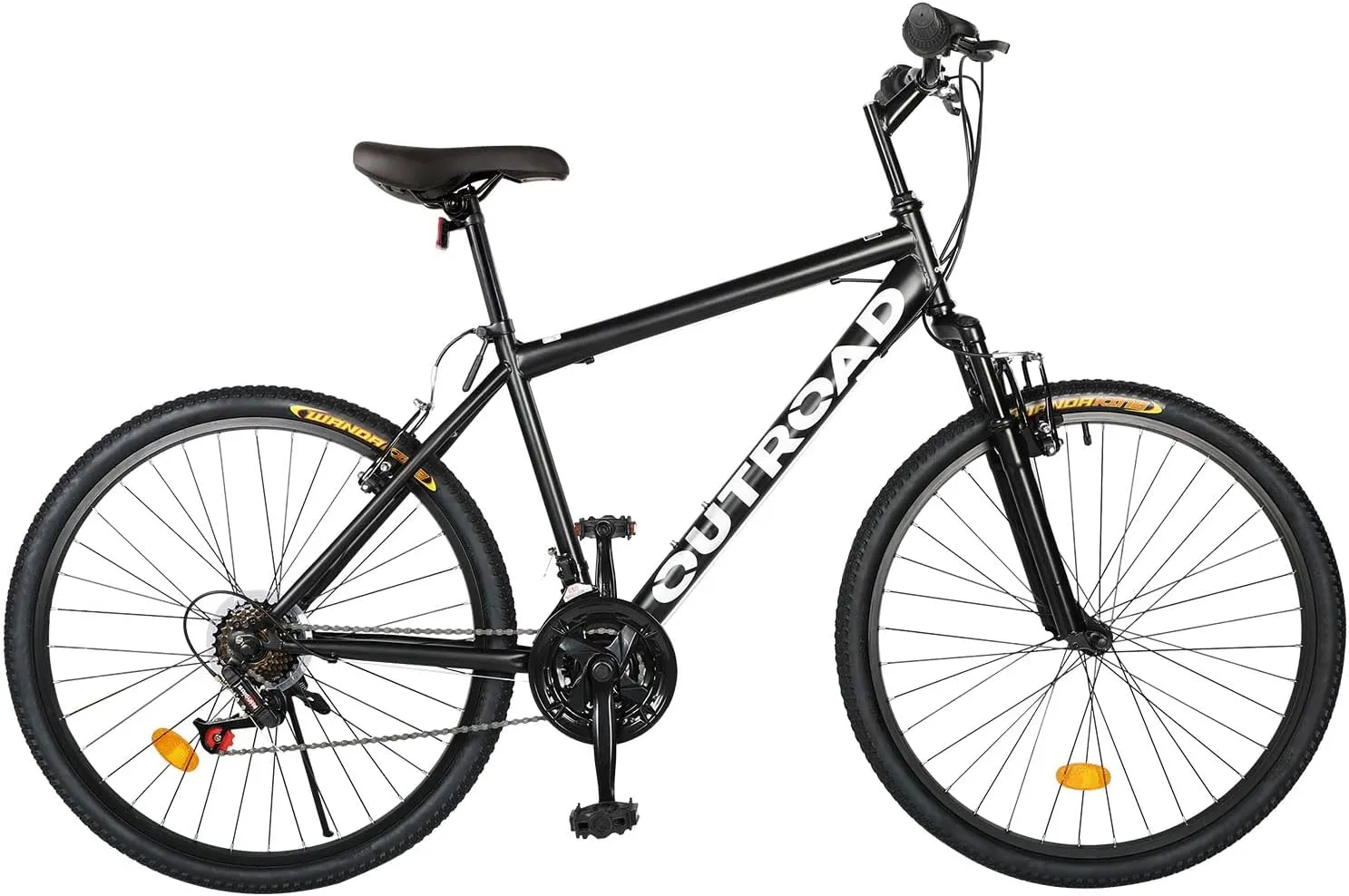 26-inch Mountain Bike, High-Aluminum/Carbon Steel Iron Frame, 21-Speed Front and Rear V-Brakes MTB with Lock-Out Suspension Fork for Men and Women (Black)