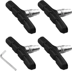 4 PCS Professional Bike Brake Pads, Premium Bicycle Brake Pads, Bike V Brake Blocks for City Bike and Road Bike, Mountain Bike Brake Pads with Allen Wrench and Plastic Box