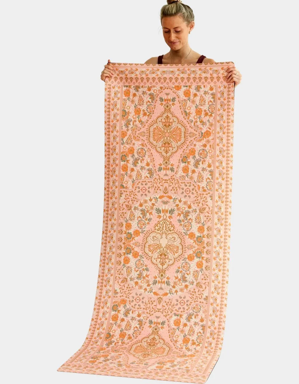 6 mm XL Eco Salty Peach Yoga Mat   Strap