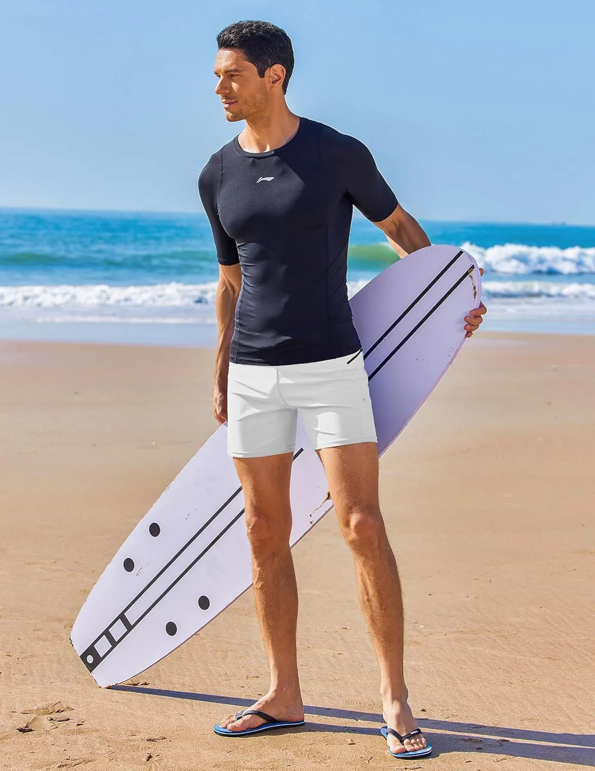 AI'MAGE Men's Swim Trunks Quick Dry Swim Briefs Sexy Bathing Suit Zip Pockets Swimwear with Mesh Lining