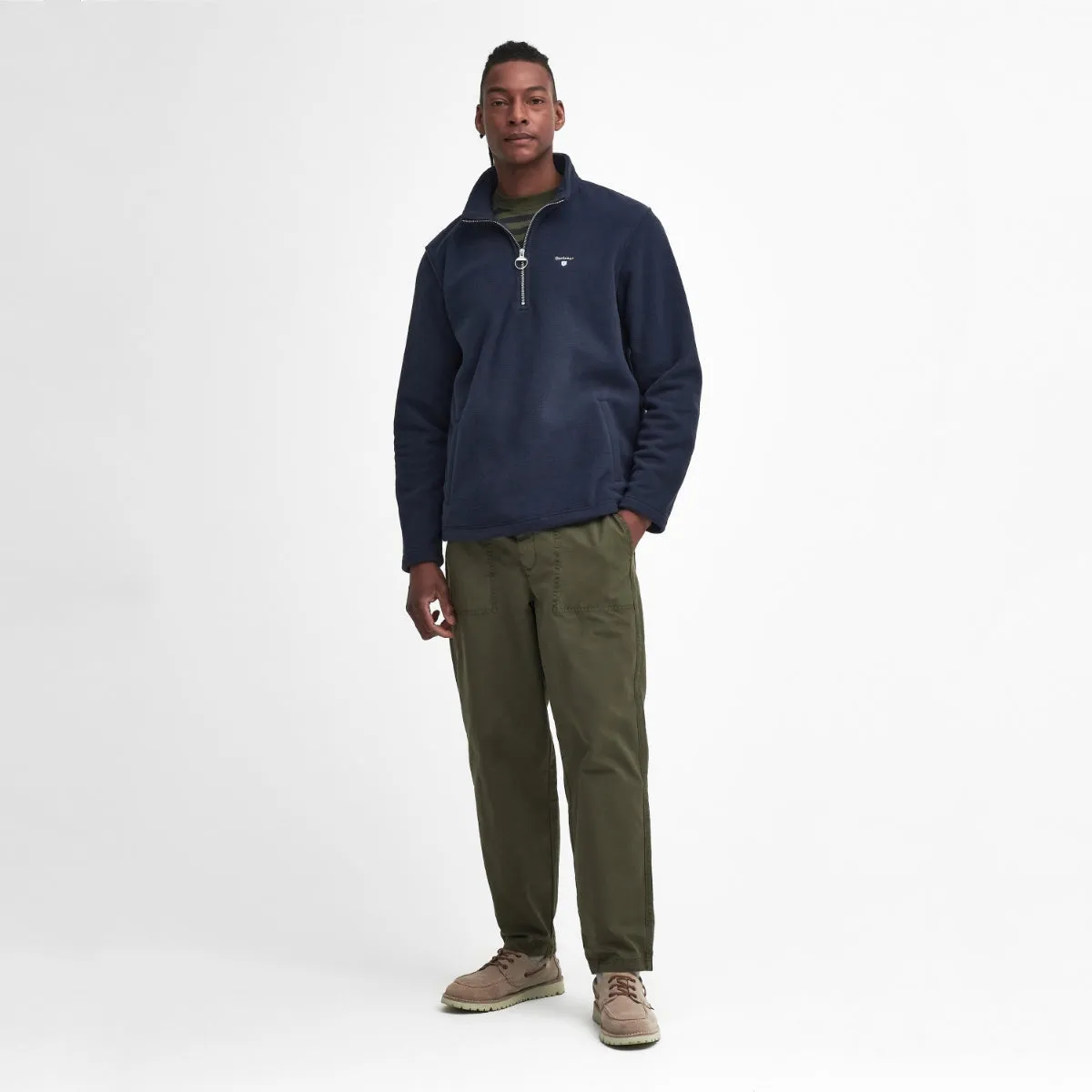 Barbour Essentials Half Zip Fleece Men's Top | Navy
