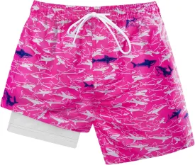 Boys Swim Trunks with Compression Liner Swim Shorts Quick Dry Swimming Trunks with Pockets 5-18 Years