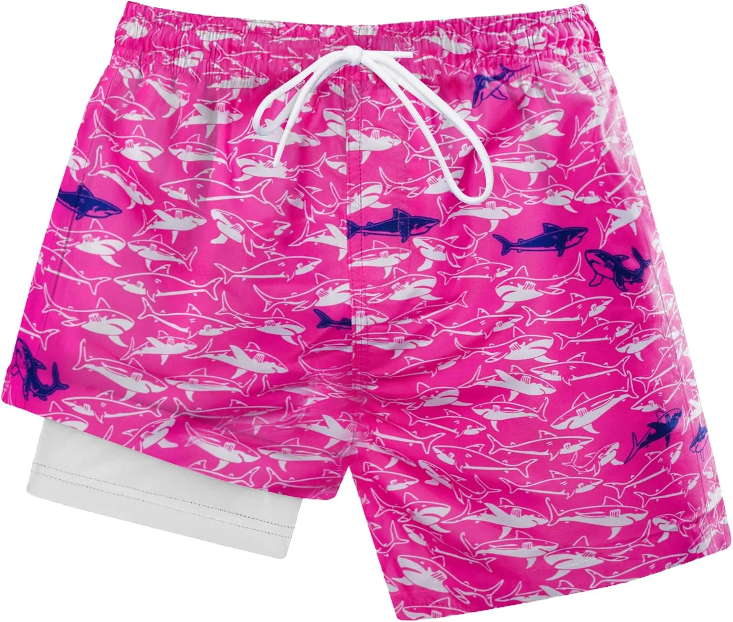 Boys Swim Trunks with Compression Liner Swim Shorts Quick Dry Swimming Trunks with Pockets 5-18 Years