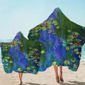 Claude Monet Water Lilies Hooded Towel
