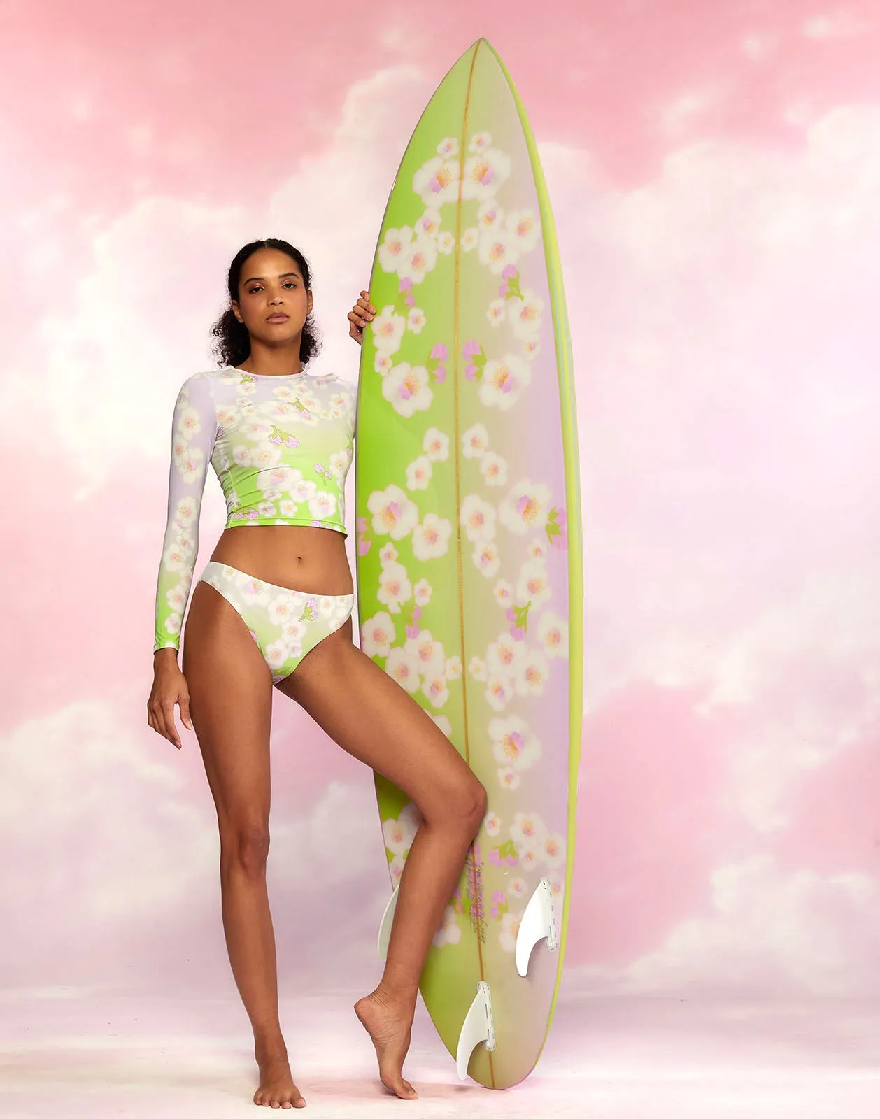 Custom 7' Surfboard - Cheery Blossom