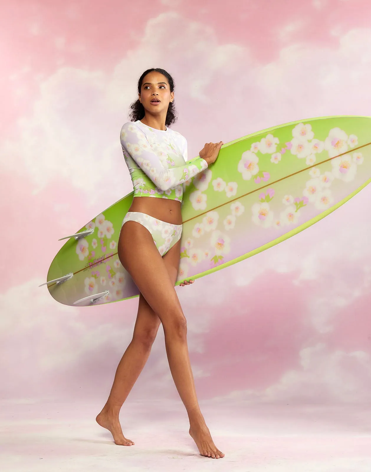 Custom 7' Surfboard - Cheery Blossom