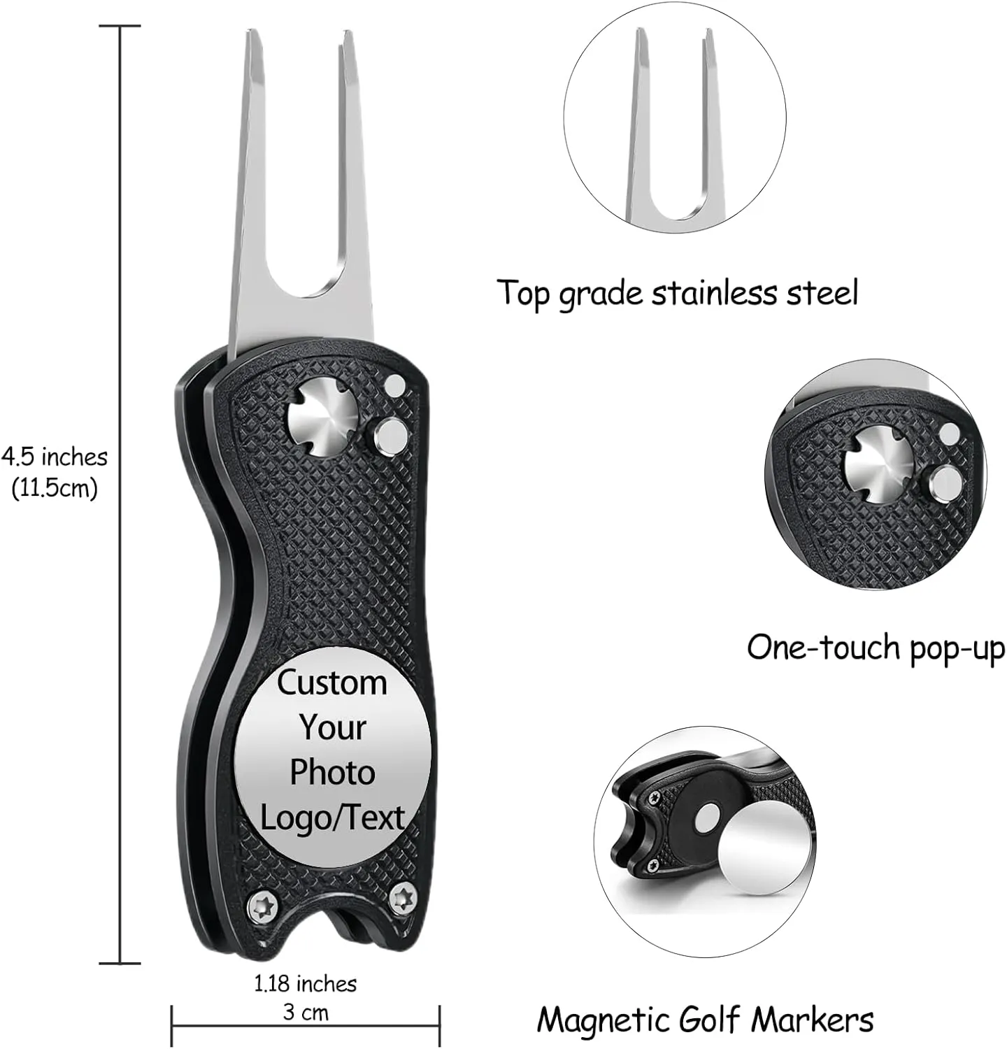 Custom Golf Divot Tool with Ball Marker  Personalized Foldable Golf Repair Tool for Men & Women  Premium Gift for Golfers, Coaches, and Tournaments