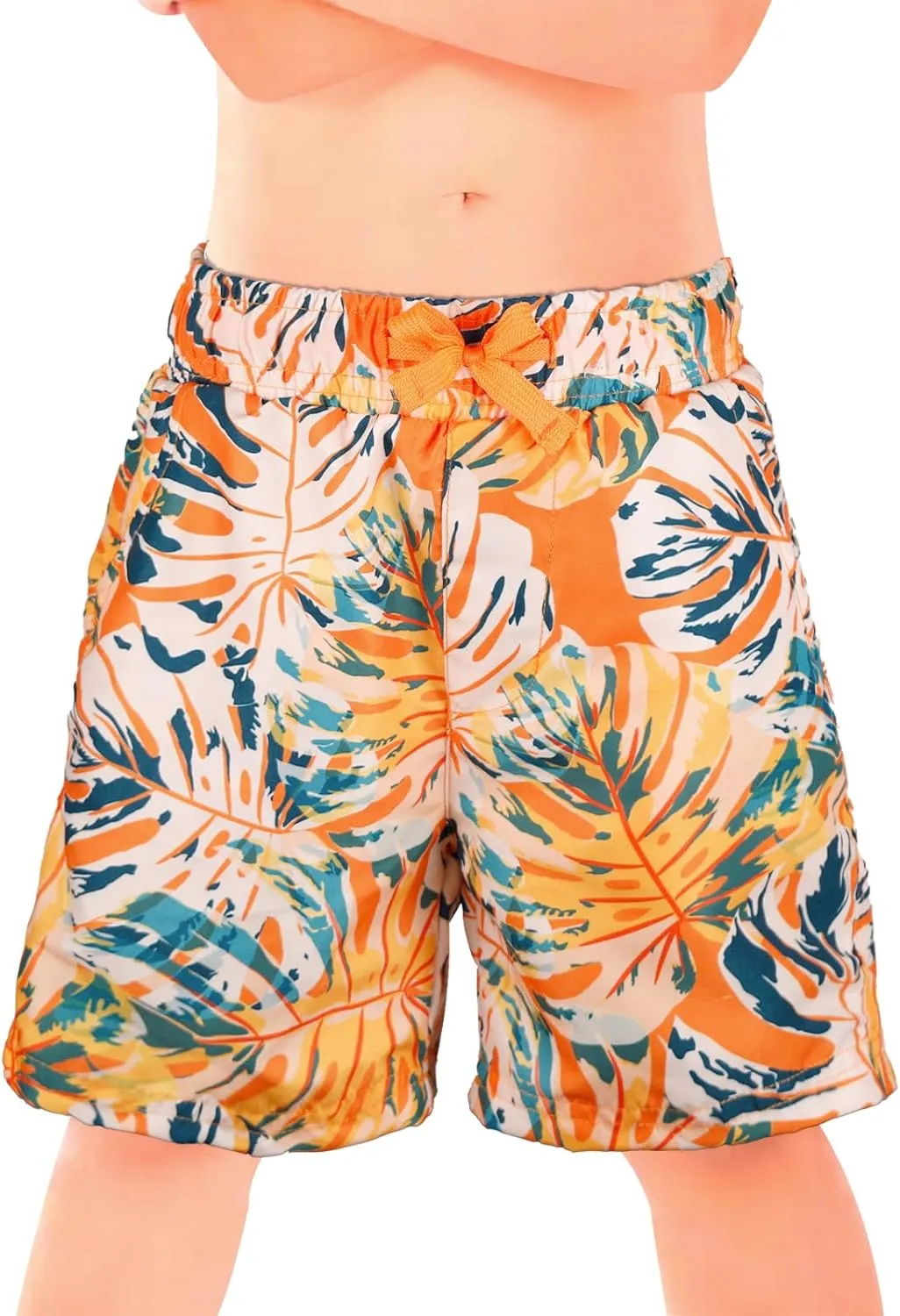 ESTAMICO Boys' Quick Dry Beach Swim Trunk Printed Board Shorts with Pockets