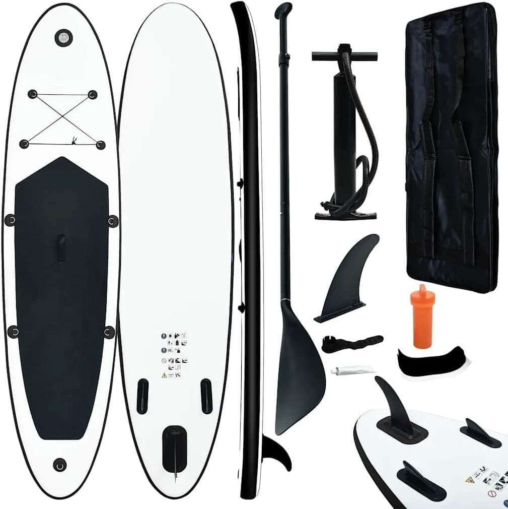 Inflatable Stand Up Paddleboard Set Black and White 11,8KG