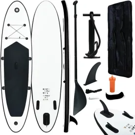 Inflatable Stand Up Paddleboard Set Black and White 11,8KG