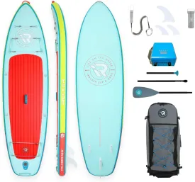 iROCKER Cruiser 7.0 Inflatable Stand Up Paddle Board Premium SUP and Accessories - Beginner Friendly - Extra Wide Base - Tandem Capable