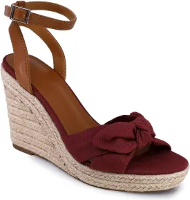 Nautica Women's Espadrille Wedge Sandals  Platform Heel Summer Dress Shoes with Ankle Strap and Bow  Comfortable Open Toe Beach and Casual Footwear