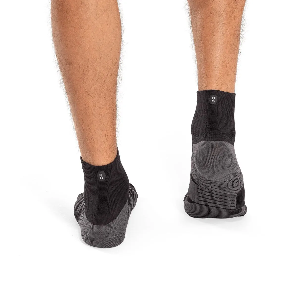 On Men's Performance Mid Sock - Black / Shadow