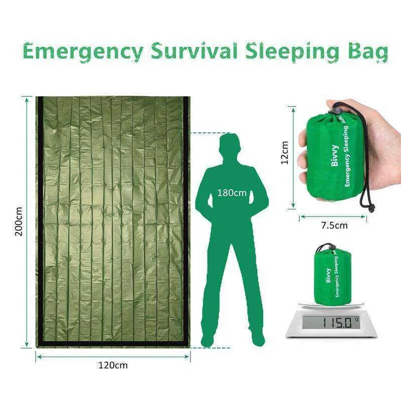 Outdoor Thermal Waterproof Mylar Emergency Blanket Sleeping Bag