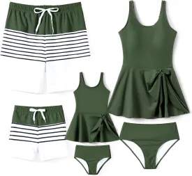 PATPAT Family Matching Swimwear Floral Pattern Tankini Swimsuits and Swim Trunks