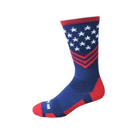 Patriot - Navy, Red & White. American Made Stars & Stripes Athletic Socks