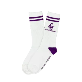 Ribbed CH Athletic Socks- Purple