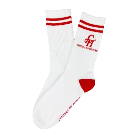 Ribbed CH Athletic Socks- Red