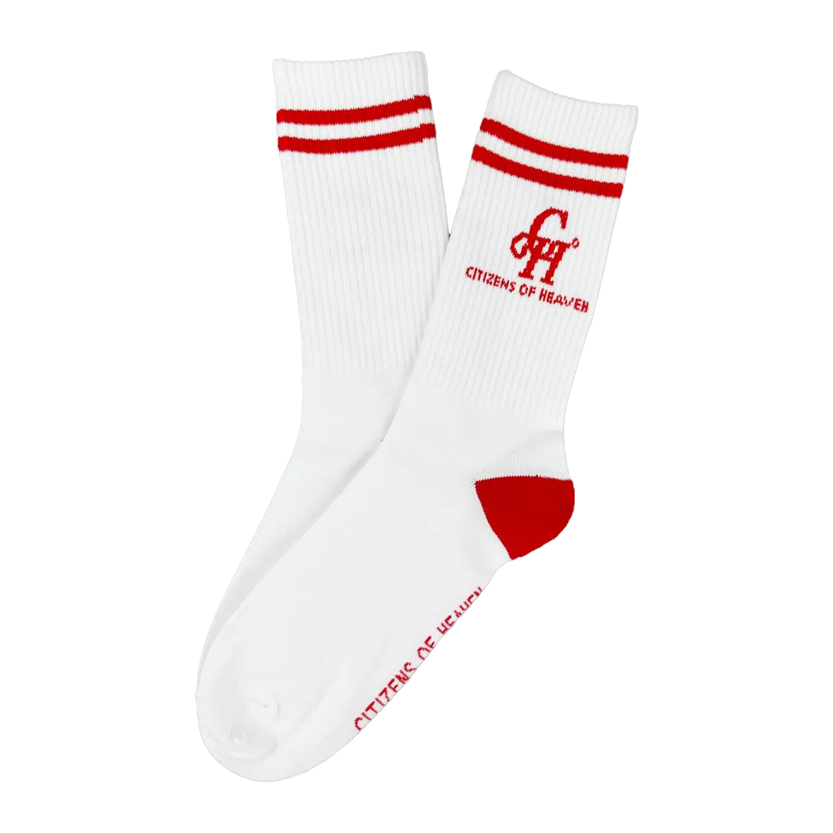 Ribbed CH Athletic Socks- Red