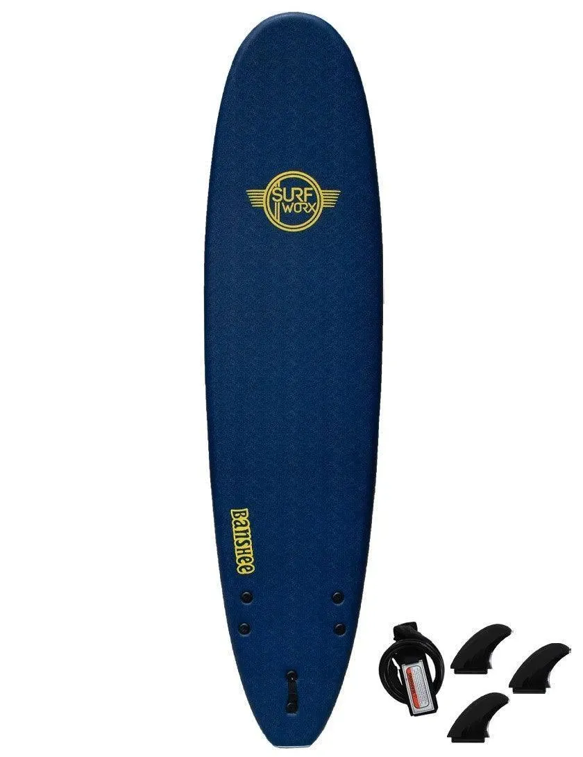 Surfworx Banshee Mini Mal Soft Surfboard 8ft 0 Midnight Blue