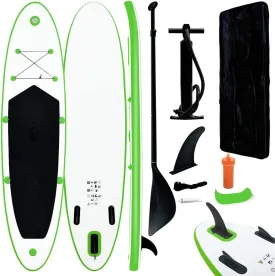 SVRCK Inflatable Stand Up Paddleboard Set for Fun and Adventure, Comfortable & Stable Design, Green and White