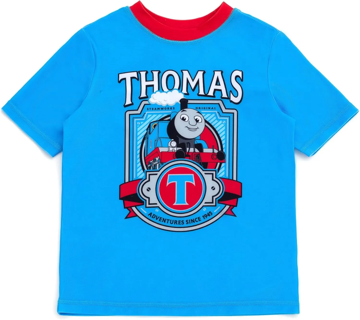 THOMAS & FRIENDS UPF 50  Rash Guard and Swim Trunks Outfit Set Toddler to Little Kid Sizes (2T - 7)