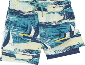 UMELOK Boys Swim Trunks with Compression Liner Toddler Swimsuit