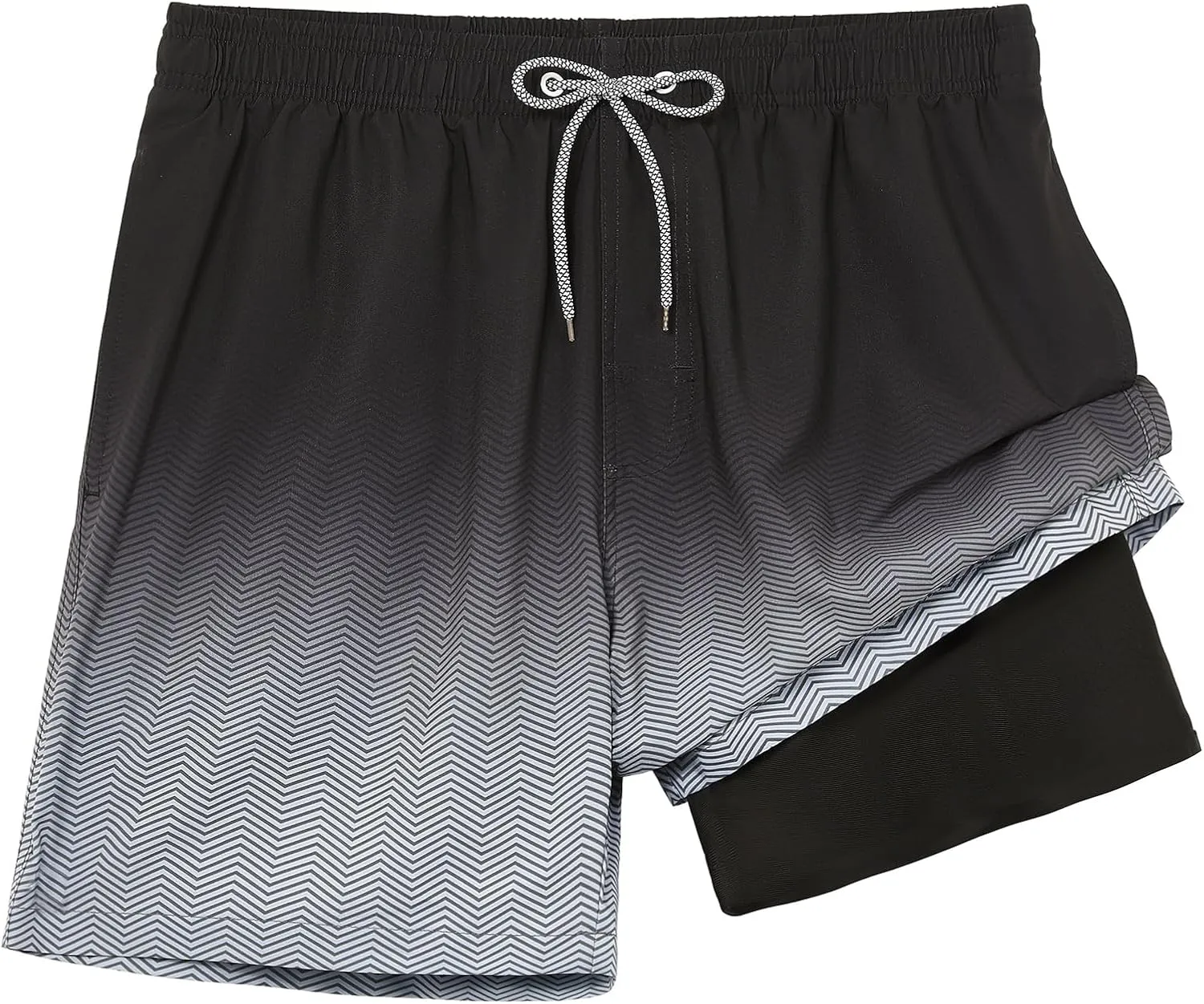 zeetoo Mens Swim Trunks with Compression Liner 5.5" Inseam Shorts Bathing Suit Quick Dry Swimsuit